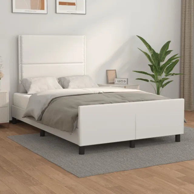 vidaXL Bedframe zonder matras 120x190 cm kunstleer wit