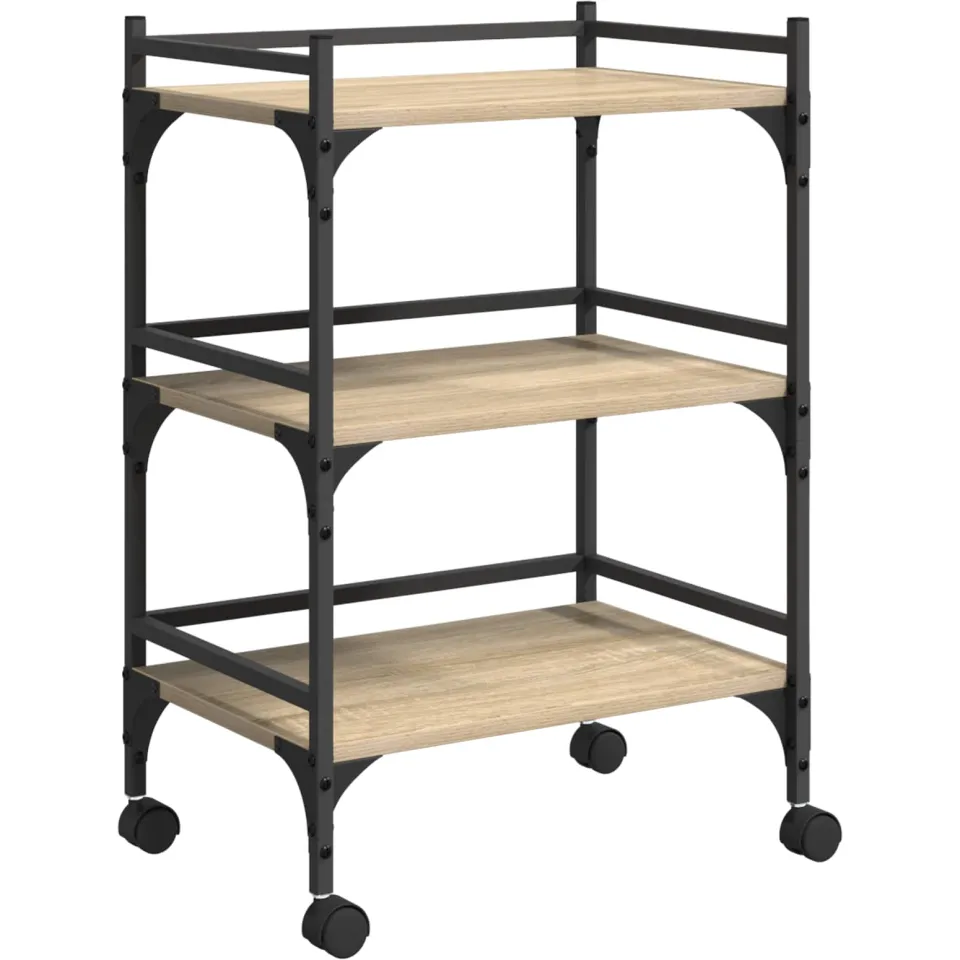 vidaXL Keuken Trolley Sonoma Eiken 50 x 35 x 75,5 cm Bewerkt hout, foto 3