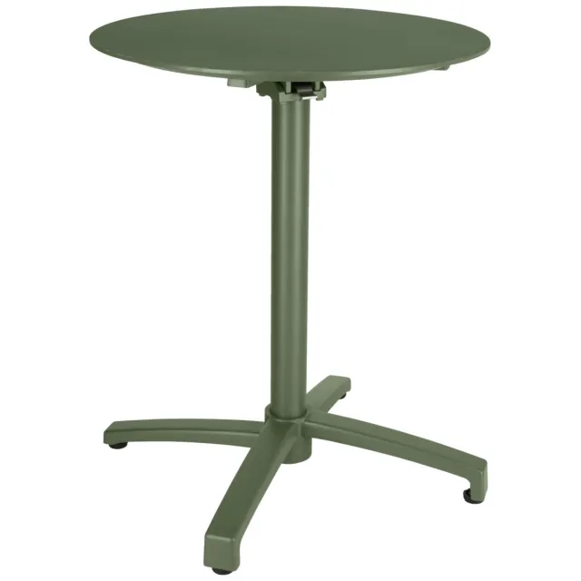 Vega Aluminium tafel voor buiten Taipa rond; 60x72 cm (ØxH); Tafelblad olijf, frame olijf; rond
