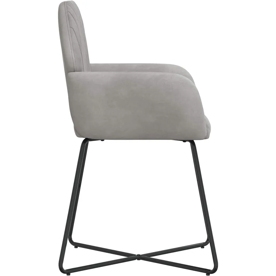 vidaXL Eettafelstoelen 2 st fluweel Lichtgrijs 55 x 50 x 84 cm, foto 4