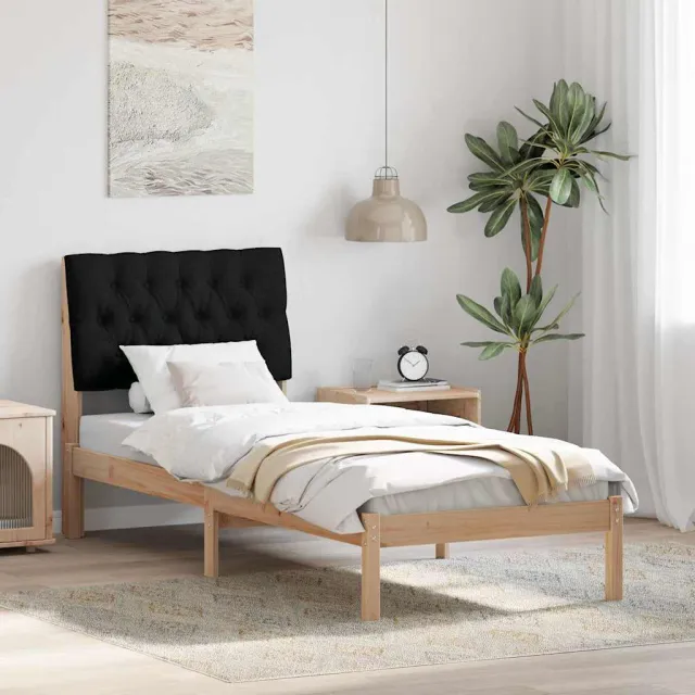 vidaXL Bedframe met Gevoerd Hoofdgedeelte Bruin 75 x 190 cm