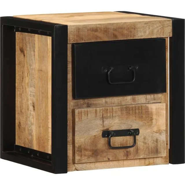 vidaXL Nachtkastje 40x35x40 cm massief ruw mangohout Bruin