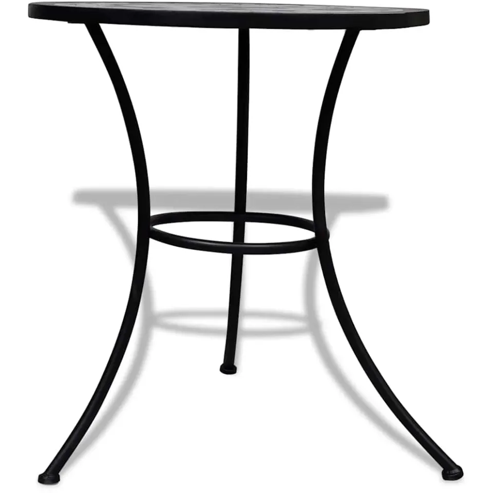vidaXL Bistrotafel 60 cm mozaïek zwart en wit, foto 2