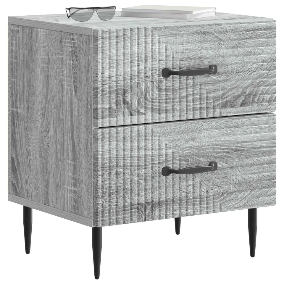vidaXL Nachtkastje Grijs sonoma 43 x 34,5 x 47,5 cm Bewerkt hout
