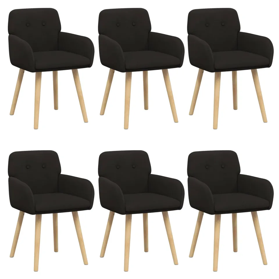 vidaXL Eettafelstoelen 6 st Bouclé Zwart 59 x 56,5 x 85 cm, foto 3
