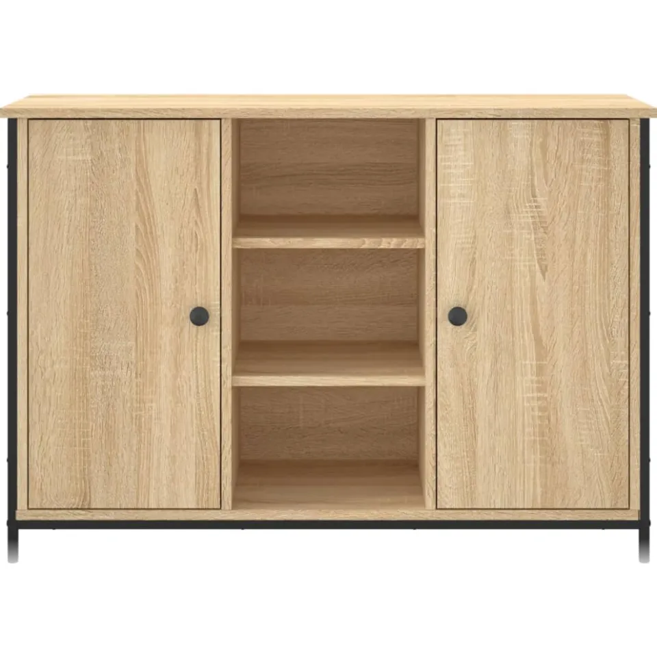 vidaXL Dressoir 100x35x70 cm bewerkt hout sonoma eikenkleurig, foto 4