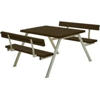 Trendyard Picknicktafel Balkon Alpha Zwart 2 Rugleuningen