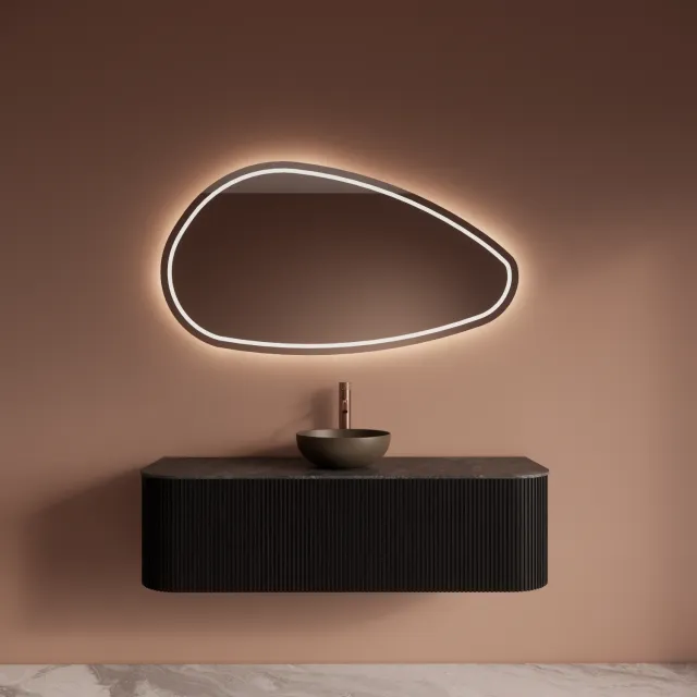 Gliss Design Badkamermeubelset Gliss Design Alluro 140 cm Black Veneer Zwart