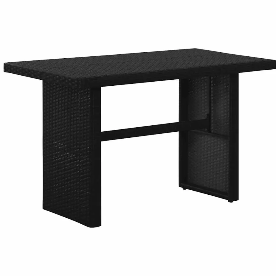 vidaXL 3-delige Loungeset met kussens poly rattan zwart, foto 4