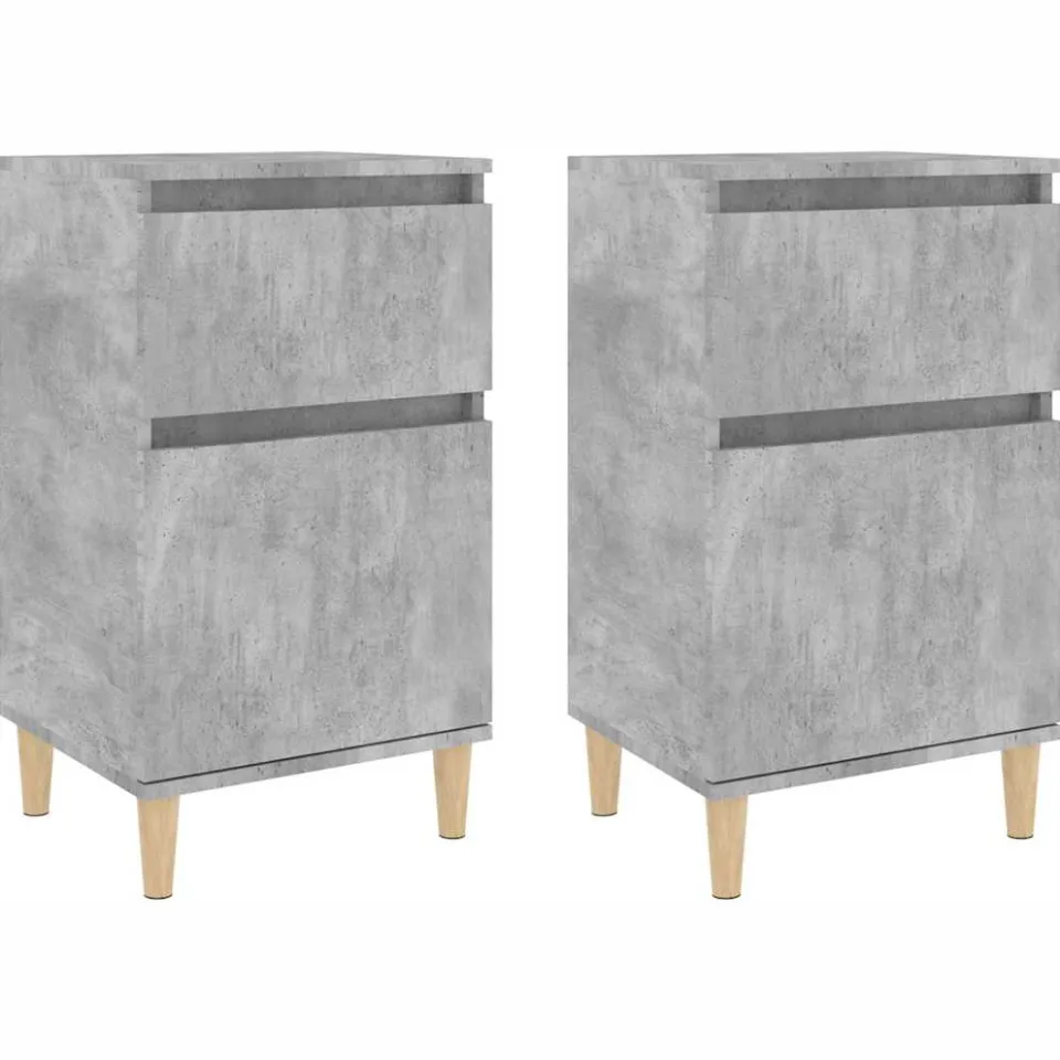 vidaXL Nachtkastjes 2 st 40x35x70 cm betongrijs