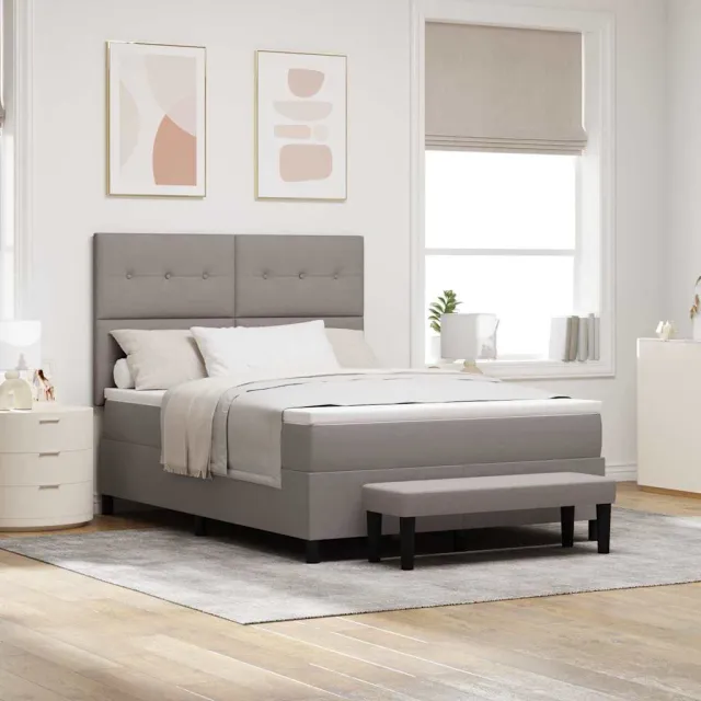 vidaXL Boxspringbed met hoofdeinde Taupe 160 x 200 cm Stof