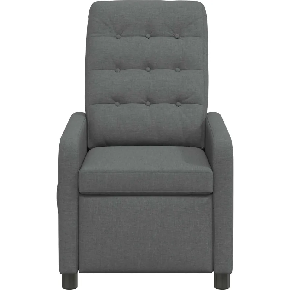 vidaXL Ligstoel Donkergrijs 65 x 93 x 102 cm Stof