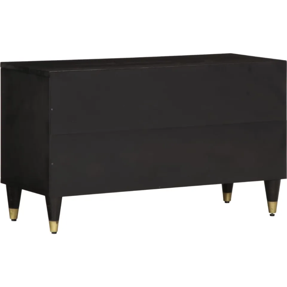 vidaXL Tv-meubel 80x31,5x46 cm massief mangohout zwart, foto 4