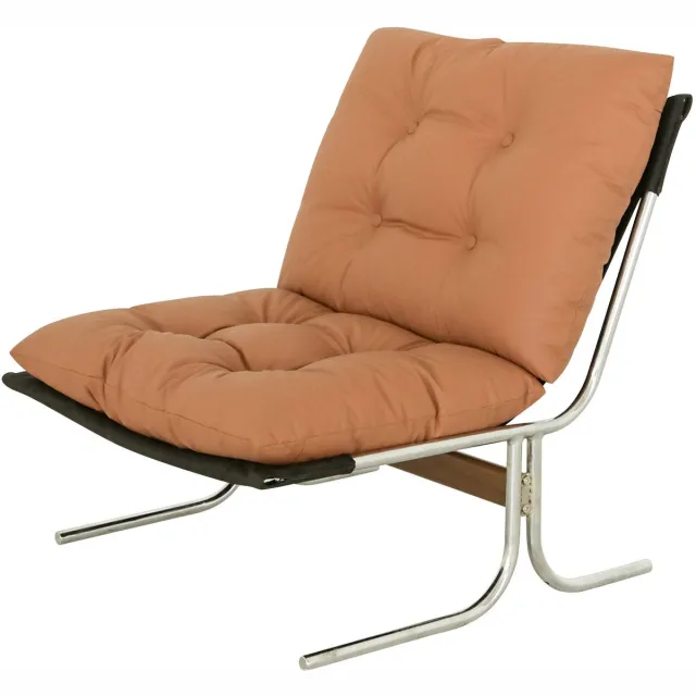 Ropilly Bruine kunstleren fauteuil - Bruine loungestoel voor wachtruimte - Afneembare bekleding - Metalen poten - 12 kg - Woonkamer - 72,2x84,1x84,6cm - Bruin