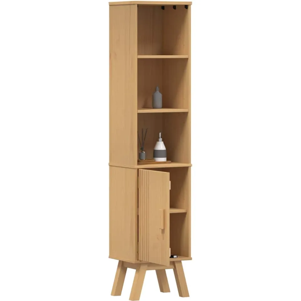 vidaXL Badkamerkast Olden Bruin 35 x 30 x 159 cm Massief grenenhout
