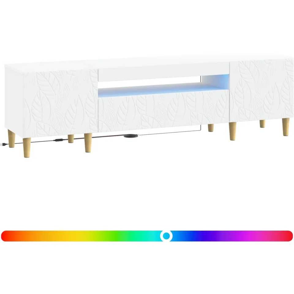 vidaXL LED tv-meubel DELFT 153 x 35 x 43 cm Wit Bewerkt hout