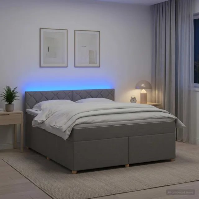 vidaXL Boxspringbed met matras Lichtgrijs 180 x 200 cm Stof