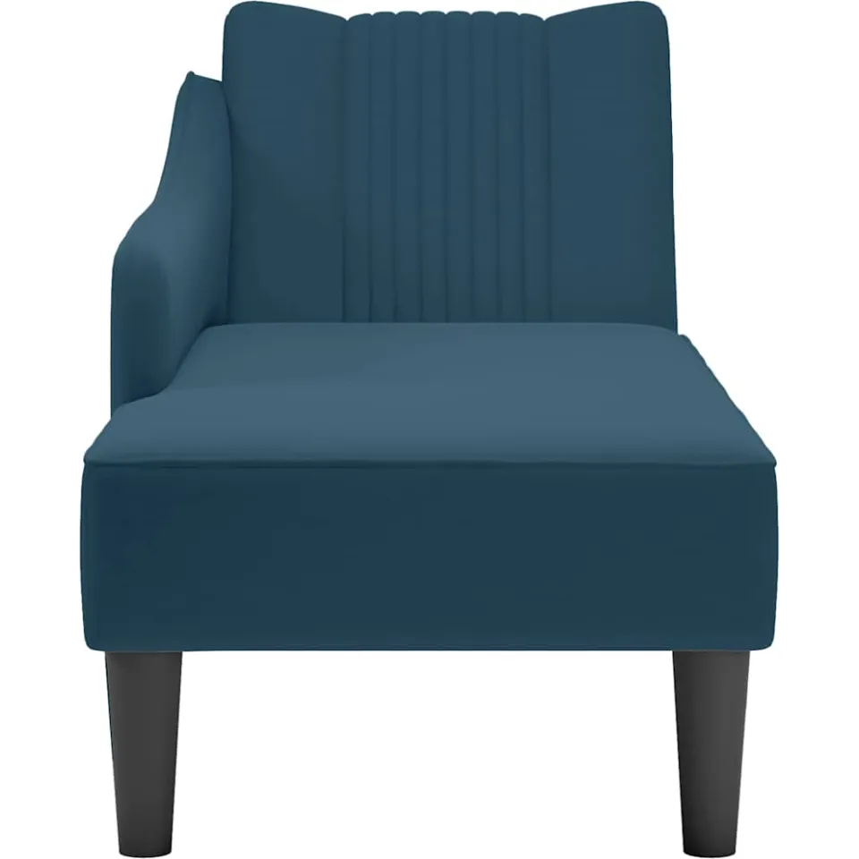 vidaXL Chaise longue met rechterarmleuning fluweel blauw