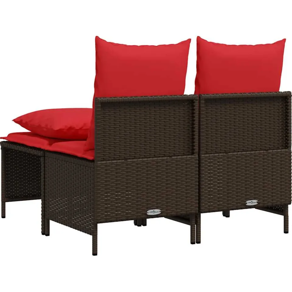 vidaXL 4-delige tuinbankset met kussens, bruin polyrotan, foto 4