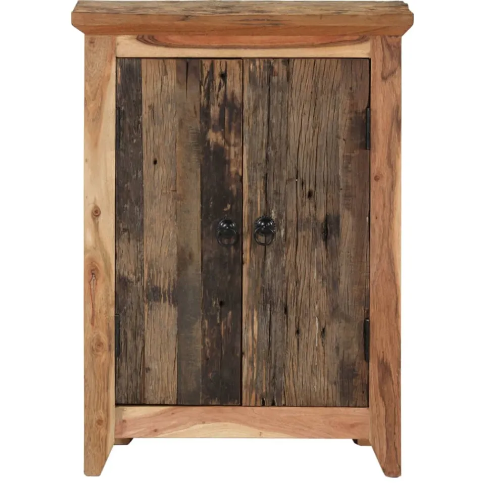 vidaXL Dressoir 55x33x75 cm massief acaciahout en gerecycled hout bruin, foto 2