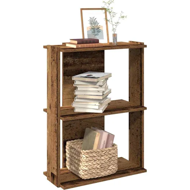 vidaXL Boekenkast 3-laags 60x30x80 cm bewerkt hout oud houtkleur Bruin