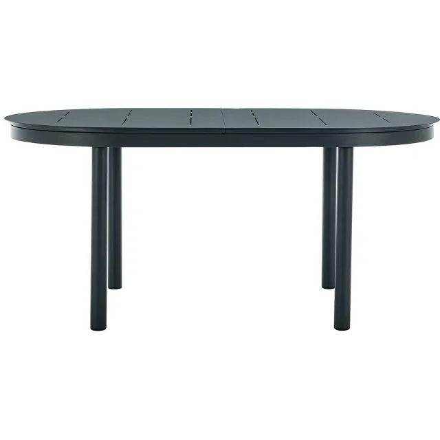 Vente-unique Uitschuifbare tuineettafel in aluminium B 170/220 cm - Antraciet - LOTTYS van MYLIA Antracietgrijs