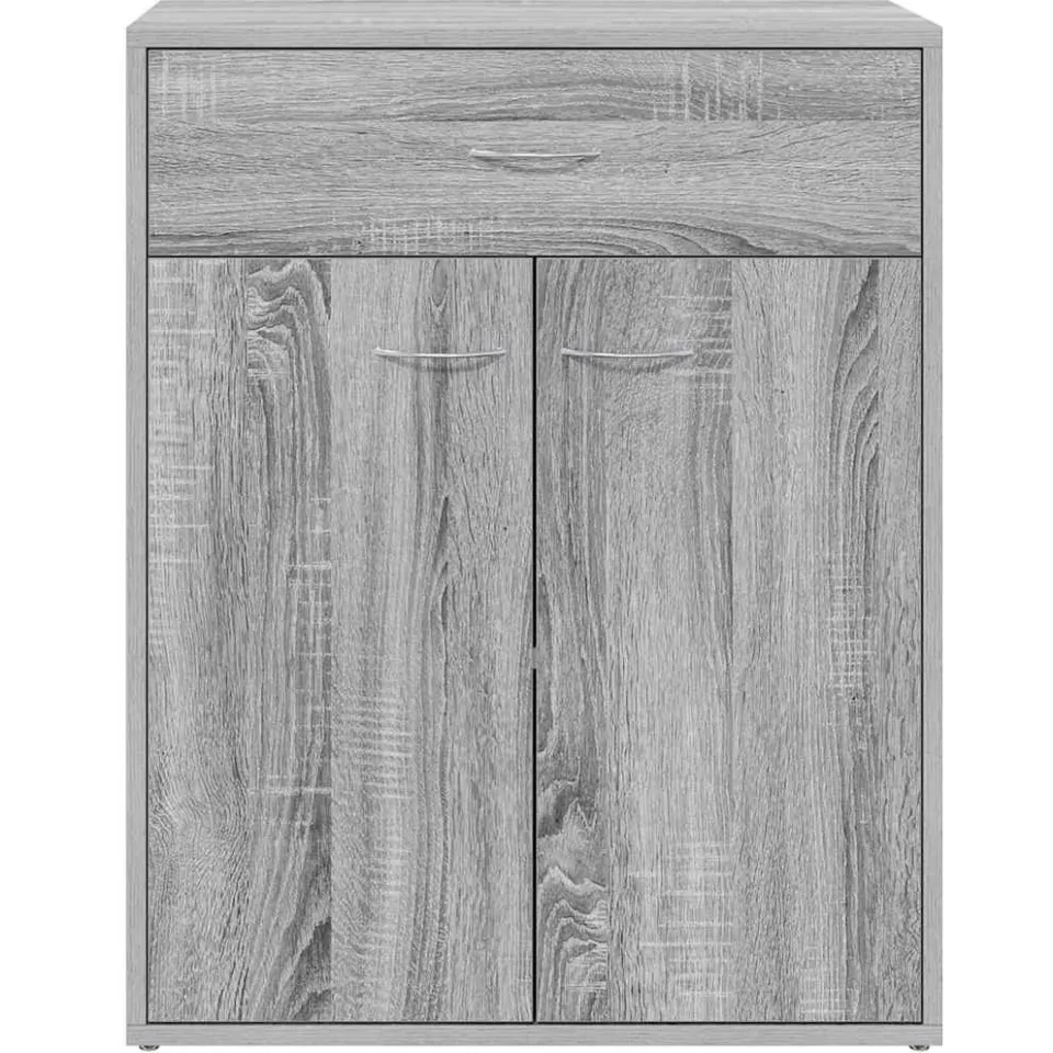 vidaXL Dressoir 60x30x75 cm bewerkt hout grijs sonoma eikenkleurig, foto 4