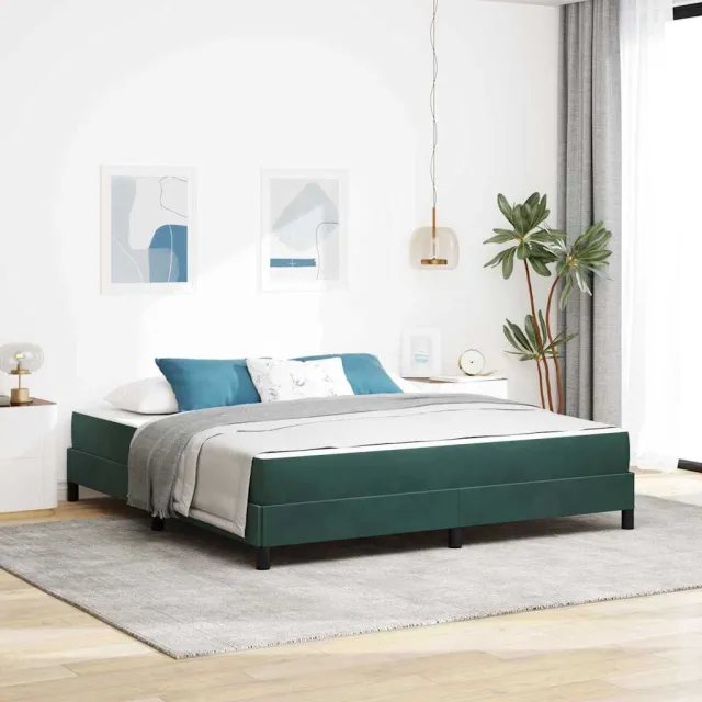 vidaXL Boxspringbed met matras Donkergroen 180 x 200 cm Stof