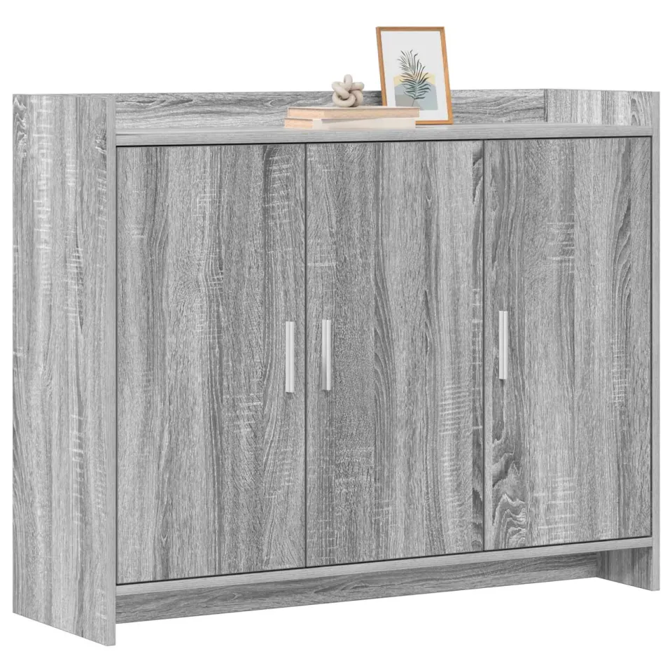 vidaXL Dressoir Grijs Sonoma 98,5 x 33 x 80 cm Bewerkt hout