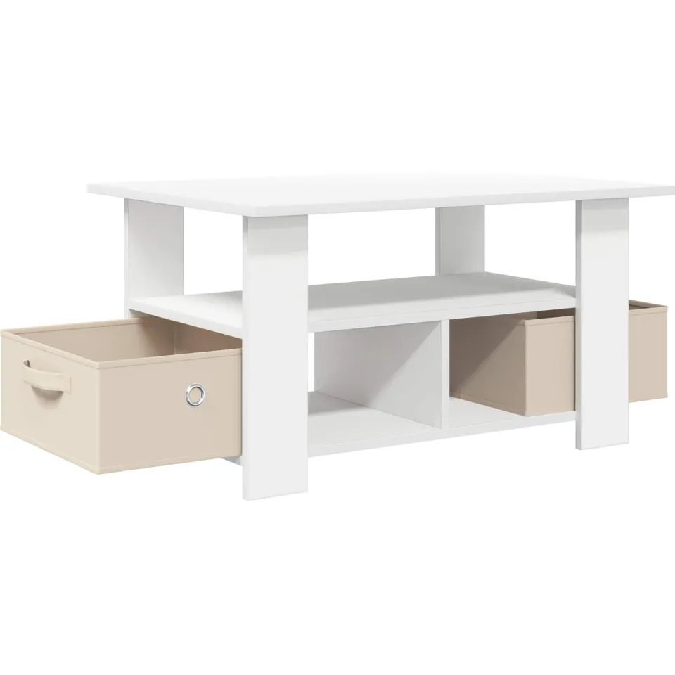 vidaXL Salontafel Wit 77 x 55 x 42 cm Bewerkt hout, foto 4