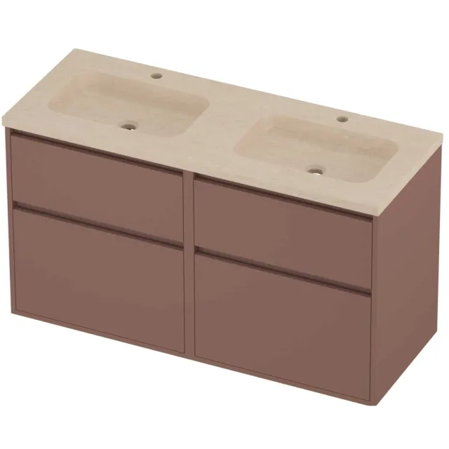 Proline Rollo Badmeubelset Hardsteen Elegant Greeploos 120x46x67 cm Sand Stone Beauty Blush Rosé Goud