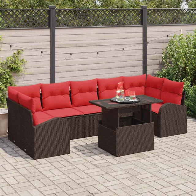 vidaXL Tuin Sofa Set 8 st Bruin poly rattan, foto 2