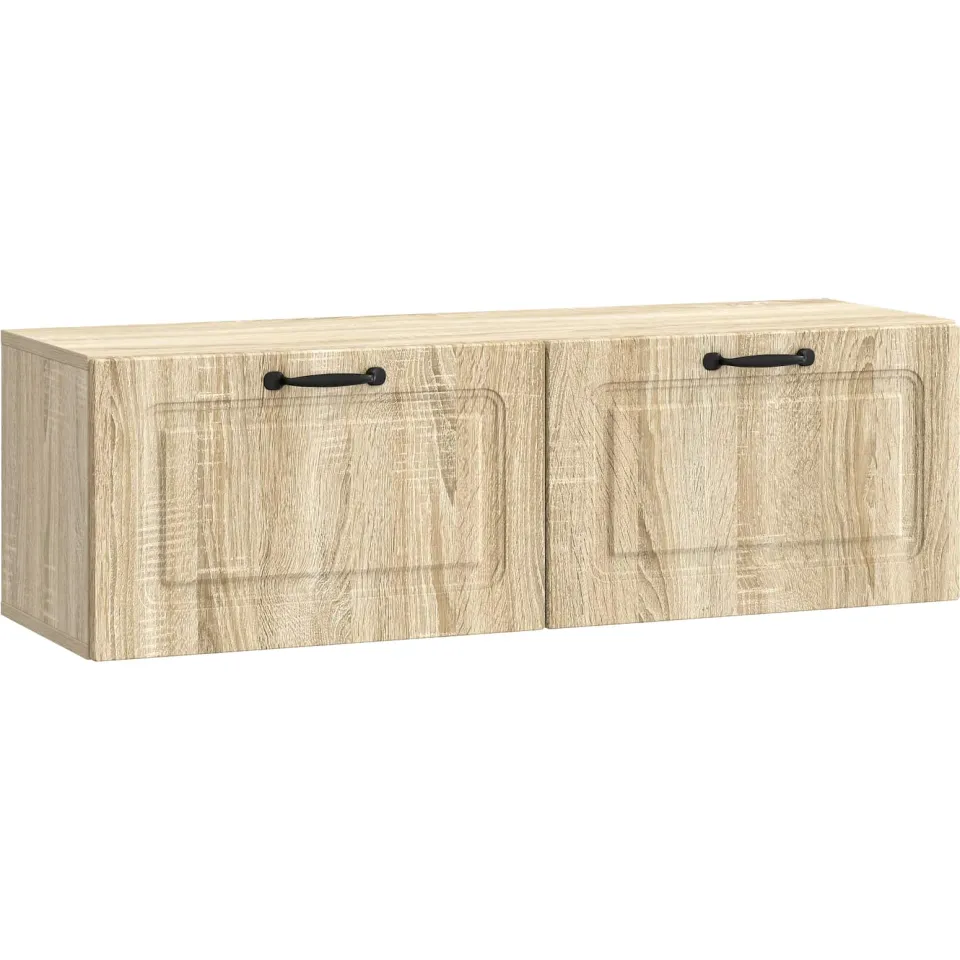 vidaXL Wandbeugel TV-kast Sonoma Eiken 98 x 31 x 30 cm Bewerkt hout, foto 3