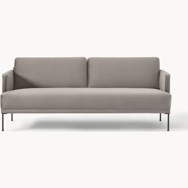 Westwing Collection Fluwelen bank Fluente (3-zits) taupe