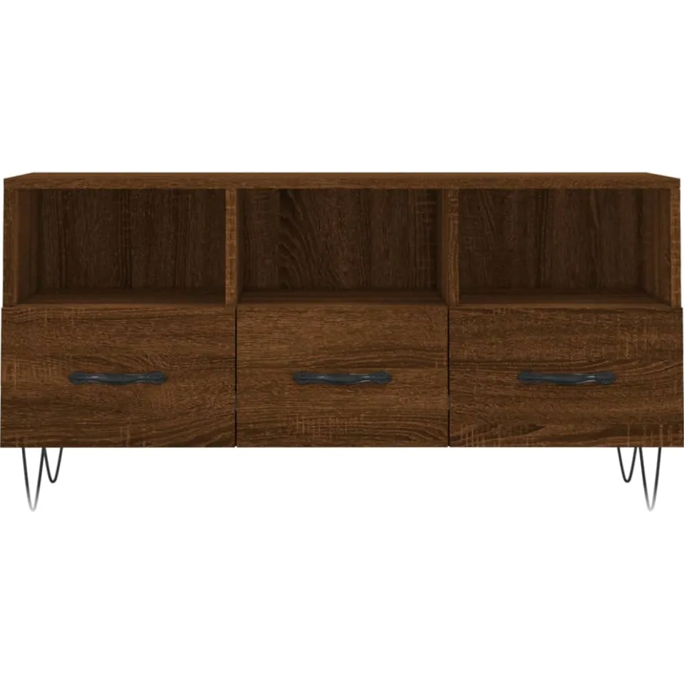 vidaXL Tv-meubel 102x36x50 cm bewerkt hout bruin eikenkleur