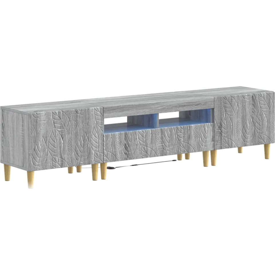 vidaXL 3-delige LED TV-kast DELFT Grijs Sonoma Bewerkt hout