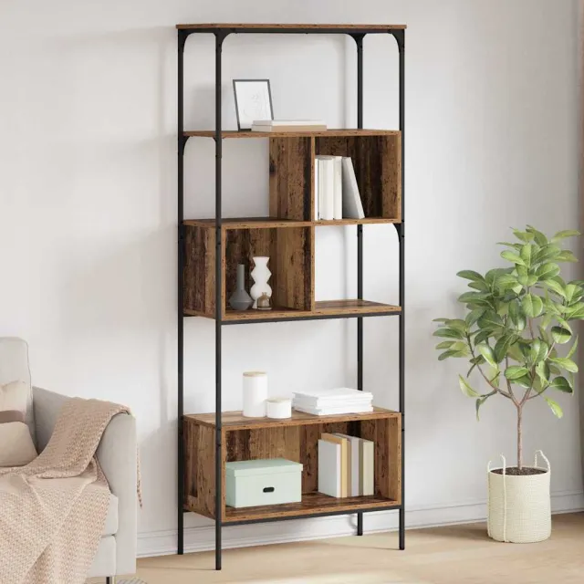 vidaXL Boekenkast 7-laags 76 x 33 x 188,5 cm Bewerkt hout Oud Hout Bruin