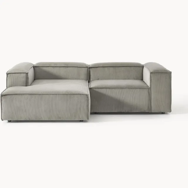 Westwing Collection Modulaire hoekbank Lennon (3-zits) van corduroy Grijs