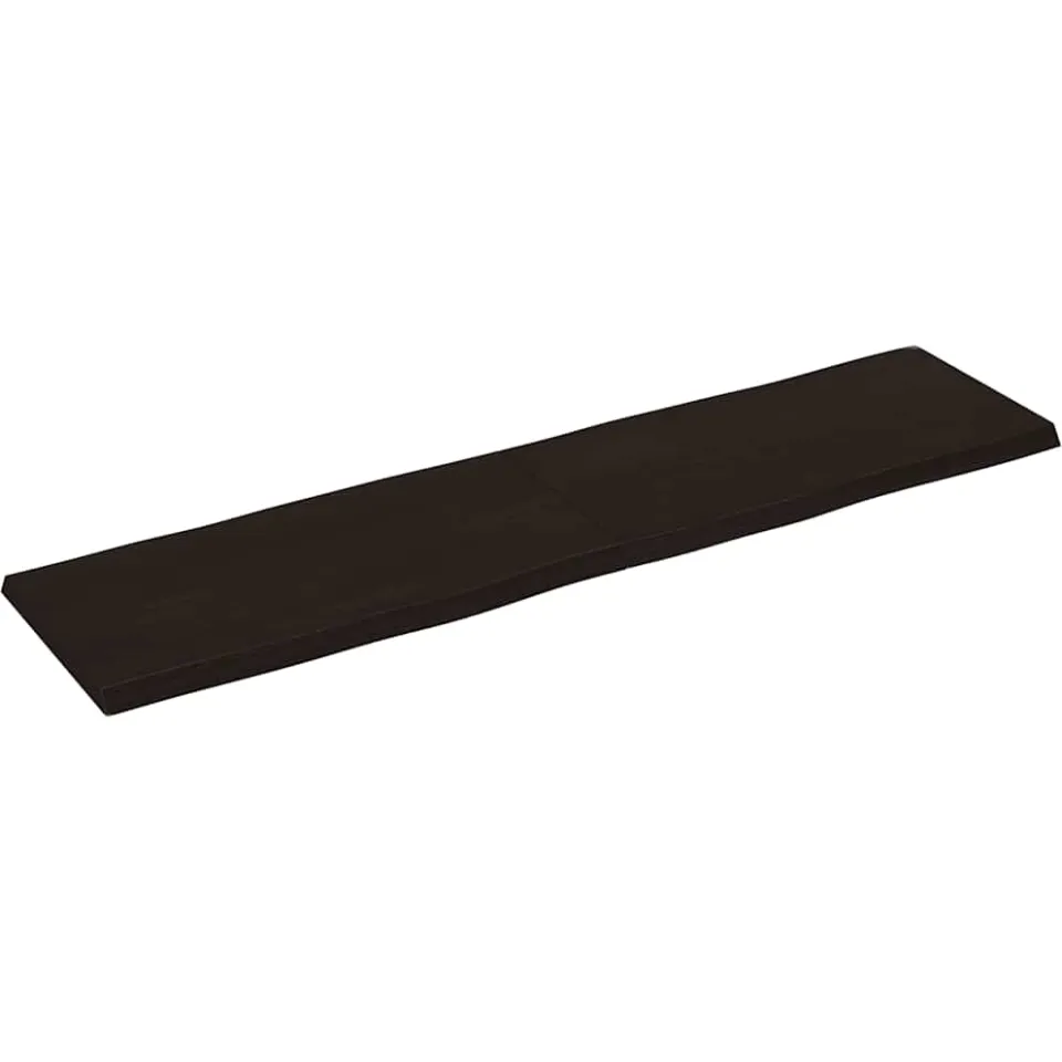 vidaXL Tafelblad natuurlijke rand 160x40x(2-4)cm eikenhout donkerbruin, foto 2