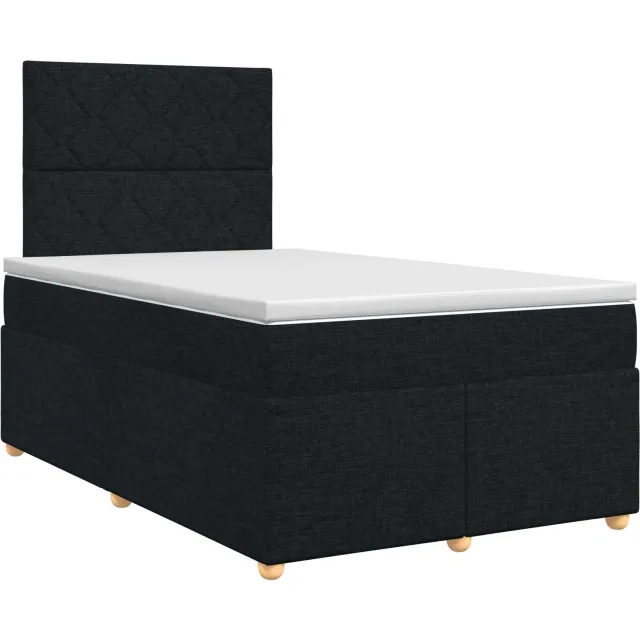 vidaXL Boxspringbed met matras met hoofdeinde Zwart 120 x 200 cm Stof