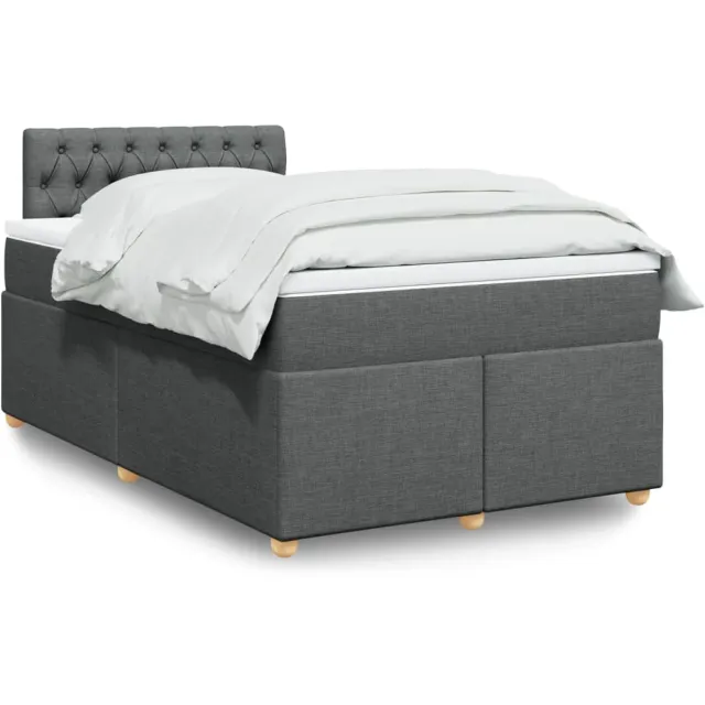 vidaXL Boxspring met matras stof donkergrijs 120x200 cm grijs