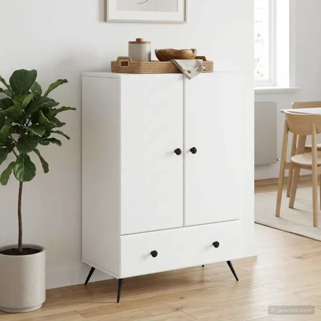 vidaXL Dressoir Wit 66 x 34,5 x 95 cm Bewerkt hout