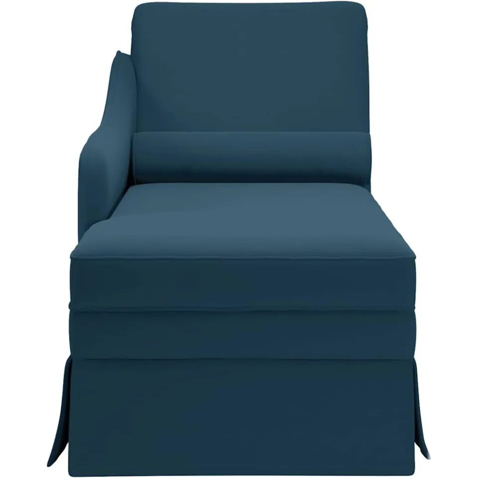 vidaXL Chaise longue met bolster en rechterarmleuning fluweel blauw, foto 4