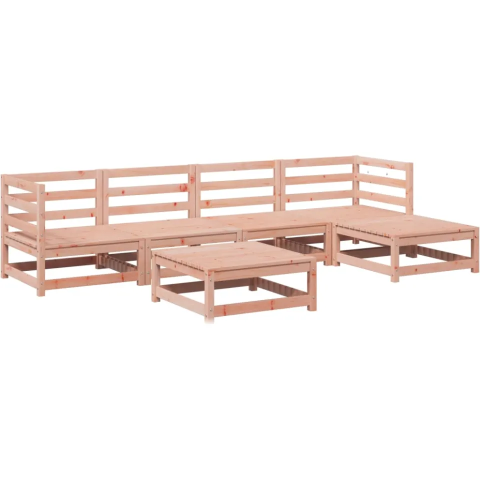 vidaXL 6-delige Loungeset massief douglas vurenhout Bruin