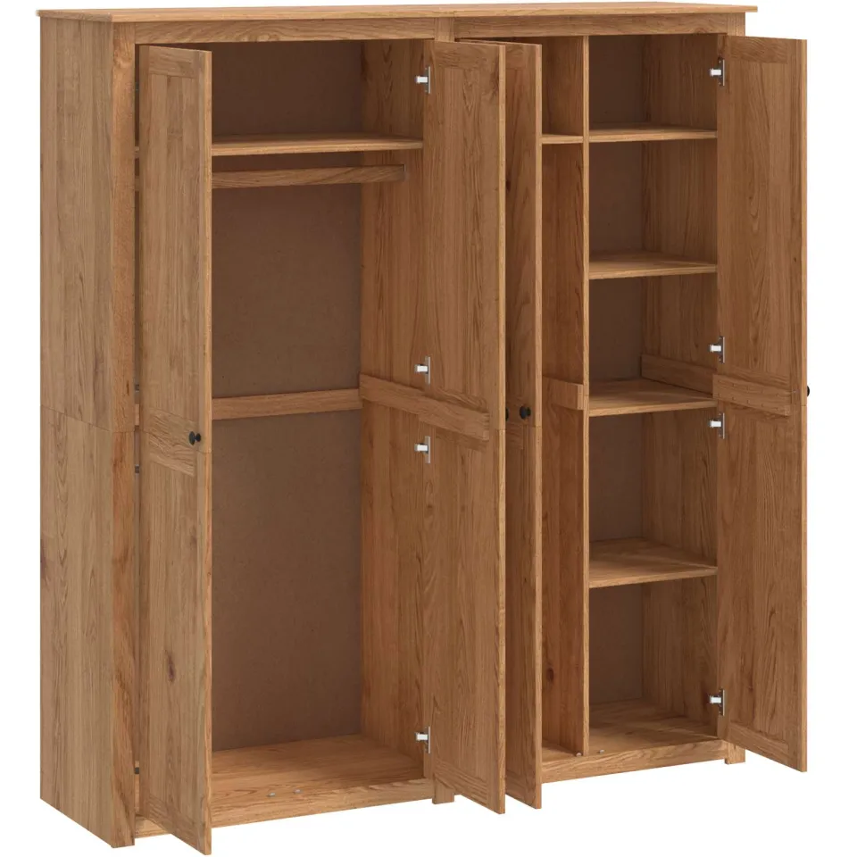 vidaXL Kledingkast PANAMA Honing 169 x 50 x 185 cm Massief grenenhout Bruin