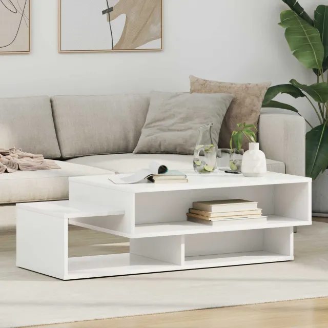 vidaXL Salontafel Wit 105 x 50 x 32,5 cm Bewerkt hout, foto 2