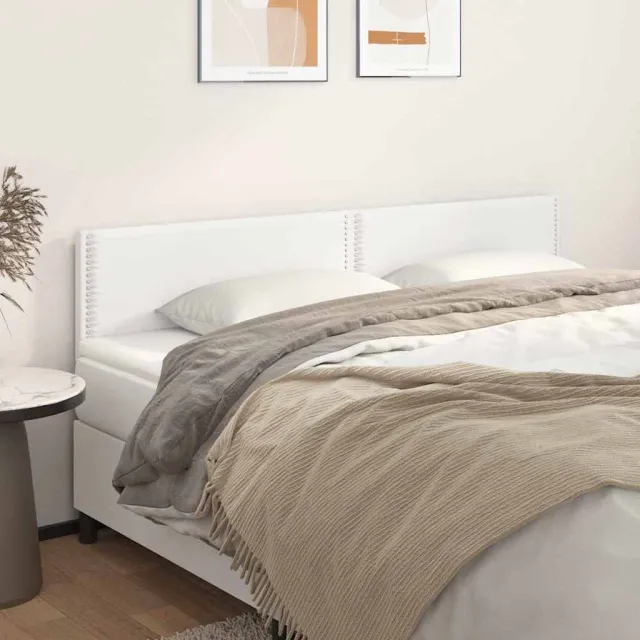 vidaXL Hoofdborden 200x5x78/88 cm kunstleer wit