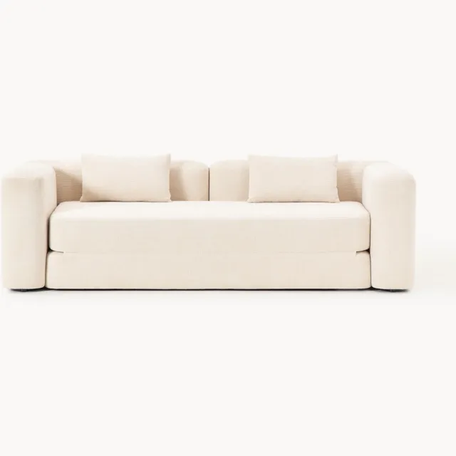 Westwing Collection Slaapbank Livvie (3-zits) beige