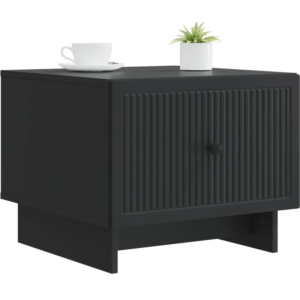 vidaXL Salontafel Zwart 49 x 50 x 40 cm Bewerkt hout