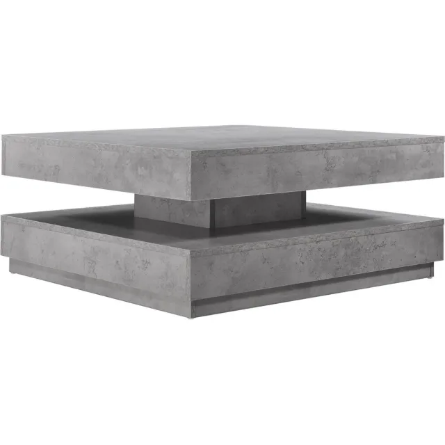 en.casa Salontafel Florenz met draaibaar blad betonkleurig 76x76x38 cm [en.casa]